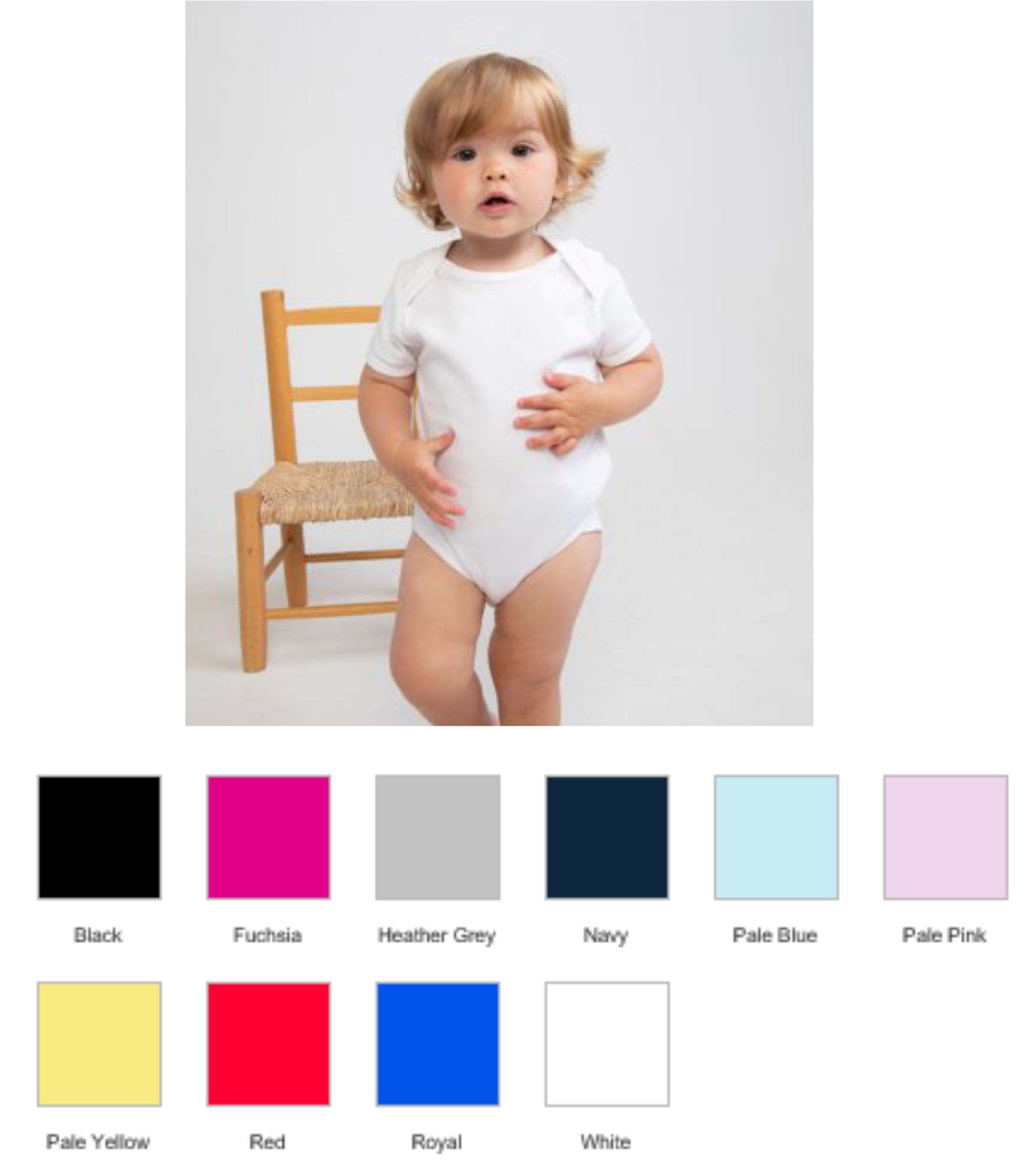 Larkwood LW500T Essential Short Sleeve Baby Bodysuit - Click Image to Close